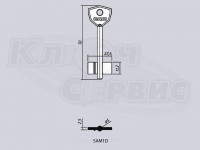 SAM1D/АО САМ-1 литье Россия (узкий) (70x11.2x22.6мм) (5мм)