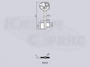 KVI1D/КАВИ-1 литье Россия (сейф 5.7x3.6мм) (65x15.2x22мм)