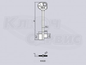 KVI2D/КАВИ-2 литье Россия (сейф 5.7x3.6мм) (95x15.2x22мм)