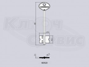 KER2D/КЕРБЕРОС-2 литье Россия (длинный) (105x18.2x25мм) (4.9мм)