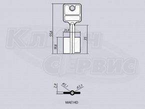 MAE14D/МАЙЕР-14 литье Россия (56x18.6/17.1x21.8мм) (5.1/3.7мм)