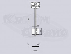 GRN3D/ГЕРИОН-3 литье Россия (длинный широкий) (109x19.2x22.2мм) (4.9мм)