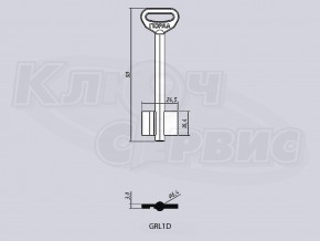 GRL1D/ГЮРАЛ-1 литье Россия (левый паз) (90x16.4x24.5мм) (6.4мм)