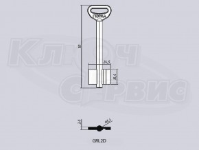 GRL2D/ГЮРАЛ-2 литье Россия (правый паз) (90x16.4x24.5мм) (6.4мм)