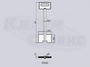 DVK4D/ДВ-4 литье Россия (сейф 6.5x3.8мм) (100x20x32мм)