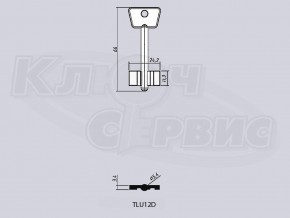 TLU12D/ТУЛА-12 литье Россия (66x11.3x24.2мм) (5.4мм)