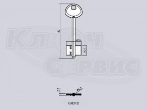 GRD1D/ГАРДИАН-1 литье Россия (короткий узкий) (82x14.4x22.4мм) (4.9мм)