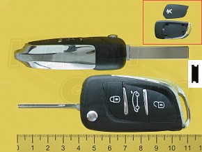 PEUGEOT/HU83 3 кнопки, батарея на плате, выкидной