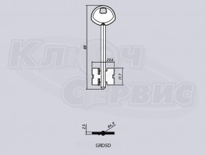 GRD5D/ГАРДИАН-5 литье Россия (короткий средний) (88x17.7x23.6мм) (4.9мм)