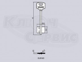 ELB16D/ЭЛЬБОР-16 литье Россия (короткий средний) (92x17.2x22мм) (4.9мм) (Лазурит)