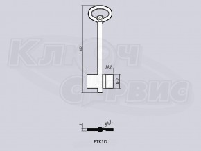 ETK1D/ЭТК-1 литье Россия (правый паз) (100x16x30.2мм) (5.9мм)