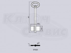 ETK2D/ЭТК-2 литье Россия (левый паз) (100x16x30.2мм) (5.9мм)
