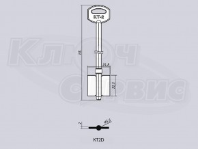KT2D/КТ-2 литье Россия (115x22.3x24.8мм) (5.6мм)