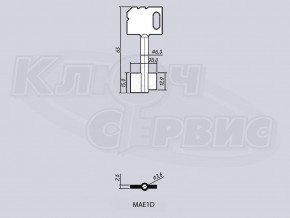 MAE1D/МАЙЕР-1 литье Россия (сейф 6.0x3.6мм) (65x15/12x20мм)