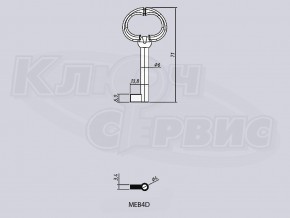 MEB4D/МЕБЕЛЬНЫЙ-4 литье Россия (71x6x13.8мм) (6x4мм)